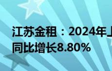 江苏金租：2024年上半年净利润14.34亿元 同比增长8.80%