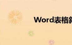 Word表格斜线绘制教程